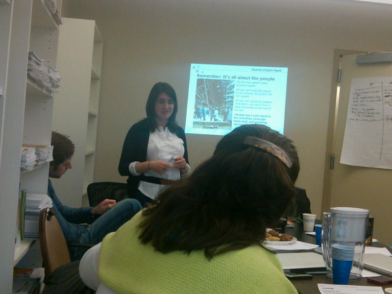 @presentense SocialStart training in NYC practicing guerilla project management